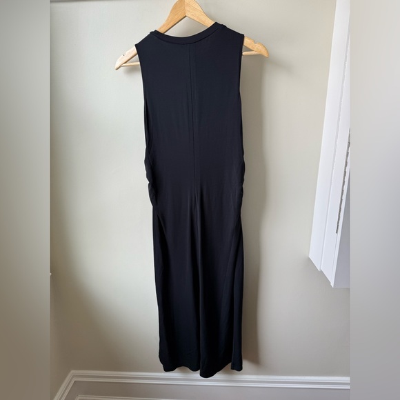NWT SPANX Sleek Jersey Ruched Tank Dress Black Midi Minimalist Comfy Witchy S - Picture 3 of 7